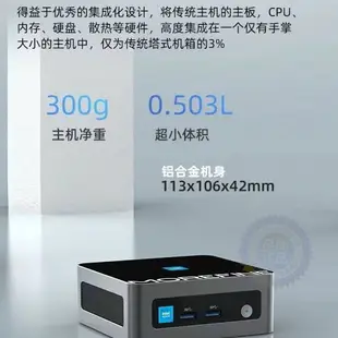 {最低價}12代新酷睿N100迷你主機 NUC辦公家用游戲4K微型mini小電腦準系統