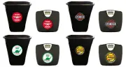 Digital Scale and Trash Can Set Black Finish Vintage Gas Novelty Vinyl Decals