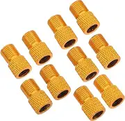 Mobestech 10pcs Gas Nozzle Adapter Scooter Adapter Air Compressor Inflate Valve Adapter Bike Pump Inflatable Connectors Air Compressor Valve Adapters Valve Pump Adapter Golden Alloy