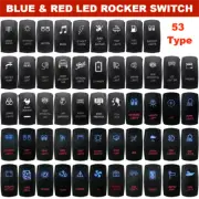Boat Car Marine Dash Rocker Switch Blue & Red Dual ILLUMINATED LED ON-OFF Light