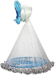 Alvinlite Standard Cast Net for Bait Trap Fish 8ft-16ft Radius for Freshwater and Saltwater Throw Style
