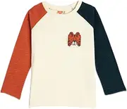[Koton] Babyboys Long-Sleeved Crew Neck Tiger Printed Colour Block Cotton T-Shirt