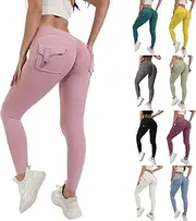 [HUMMHUANJ] Leggings for Women Women's Bubble Hip Lifting Exercise Fitness Running High Waist Yoga Pants Girls Size Drawstring