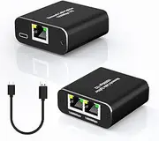 Ethernet Splitter High Speed 1 to 2, RJ45 1000Mbps Ethernet Splitter with USB Power Cable, Internet Splitter Either Network for Cat7/Cat6/Cat5e/Cat5 [2 Devices Simultaneous Networking]