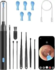 Slivor Ear Cleaner, HD Camera Ear Wax Removal Kit, Wireless Ears Wax Removal Tool, Rechargeable Cleaning Tool (Black)