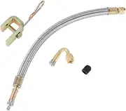 X AUTOHAUX 1 Set 45 Degrees Copper Tire Valve Extension with Durable Stainless Steel 350mm Tyre Valve Stem Extender for Car Motorcycle RV Truck Bike
