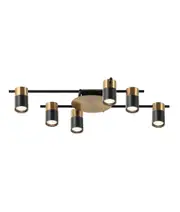 Tache Interior Spot Ceiling Light (with Adjustable Black & Antique Brass 6 Heads) IP20