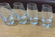 NAMBE TILT CORDIAL SHOT GLASSES CRYSTAL 3.5”h Set 4 NIB