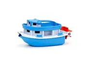 Green Toys Paddle Boat, Blue/Grey - Pretend Play, Motor Skills, Kids Bath Toy Floating Pouring Vehicle. No BPA, phthalates, PVC. Dishwasher Safe, Recycled Plastic, Made in USA.