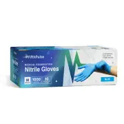 FifthPulse Nitrile Disposable Medical Exam Gloves Powder Latex Free Medium Blue