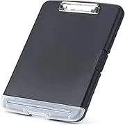 Clipboard with Storage Function, Large Capacity Storage Box with Pen Slot, Heavy-Duty Plastic Storage Clipboard with Thin Clip, Clipboard Folder Side Opening, Smooth Office Writing