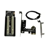 PCI-E PCI Express X1 to Dual 2 PCI Riser Extend Adapter Card With USB 3.0 Cable
