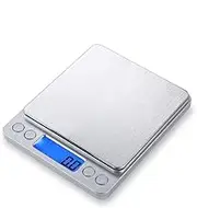 Digital Kitchen Scale, 3000g 0.01oz/ 0.1g Pocket Cooking Scale, Mini Food Scale, Pro Electronic Jewelry Scale with Back-Lit LCD Display, Tare & PCS Functions, Stainless Steel