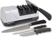 3 Stage Professional Electric Knife Sharpener Diamond Abrasives Durable Gray