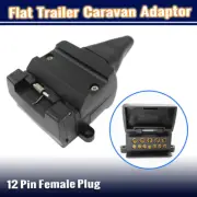 12 PIN FEMALE FLAT PLUG TRAILER ADAPTOR CARAVAN WIRING TRUCK SOCKET CONNECTOR