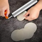Tissting 304 Stainless Steel Rolling Pin Fixed 360° Rotation Pizza Baking Roller Pin for Fondant, Pie Crust, Cookie, Pastry, Dough Kitchen Essential(L-20cm/7.87in)