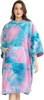 Surf Towel with Hood, Hooded Beach Towel, Changing Beach Towels with Hood and Pocket, Quick Drying Poncho Hoodie, Microfibre, Oversized for Outdoor Beach, Swimming, Surfing