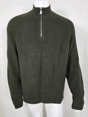 NWT Polo Ralph Lauren Mens Wool Sweater XXL Half Zip Pullover Dark Loden Green