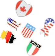[OATIPHO] 6pcs Costume Props Decoration Brooch Pin World Map Country Flag Breastpin Creative Brooches Small