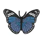 Butterfly Cute Blue Embroidered Iron on Sew on Patch Badge For Clothes