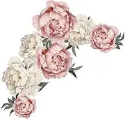1 Sheet Peony Wall Sticker Peony Rose Wall Sticker Wall Decal for Room Stickers for Adults Pink Decor Large Floral Wall Decals Stick Wallpaper Pink Rose Wall Decals