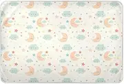 Stars Clouds Moons Childish Cute Training Pee Pads for Kids Soft Absorbent Bed Wetting Sheet Slip-Resistant Pee Mats for Infant Toddler , 52" L x 34" W