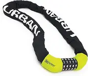Urban UR890 Bike Chain Lock with More Secure 5 Digit Code, Deterrent, Thicker and More Resistant ø8mm/0.31in Steel Links with Anti-Scratch Cover, Anti Theft for Bicycle, Scooter, Gates, 100cm/3.2ft