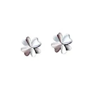 6PCS Silver plating Good Luck Clover Stud Earrings Exquisite Jewelry Gift Female Four Leaf Clover Earrings