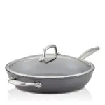 Anolon Accolade Hard-Anodized Nonstick Deep 12 Frying Pan with Lid and Helper Handle, Moonstone