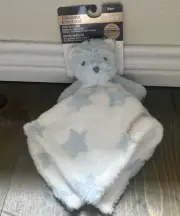Blankets Beyond Baby Security Blanket Blue Bear White Nunu Blue Stars Lovey New!
