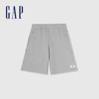 在飛比找momo購物網優惠-【GAP】男裝 鬆緊短褲 厚磅密織親膚系列-灰色(88488