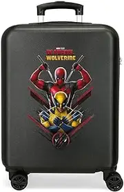 Joumma Marvel Deadpool & Wolverine Cabin Suitcase, Black, 38 x 55 x 20 cm, Rigid, 2 kg, 2 kg, 34 L, Cabin Case, Black, Talla única, Black, Einheitsgröße, Cabin case
