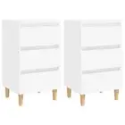 2x Wooden Bedside Tables Drawers Storage Side Lamp Cabinets Bedroom Nightstand