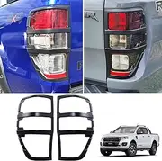 Tail Light Cover Trim for Ford Ranger PX1 PX2 PX3 2011-2022 Accessories, Rear Taillight Lamp Covers Protector Surround Trim Car Exterior Matte Black, 2PCS