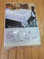Puritan Lace Tablecloth Harvest 60"x186" Oval New In Package Beige