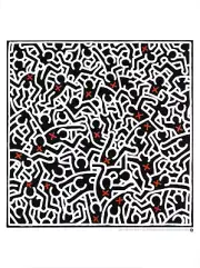 KEITH HARING Untitled (April 1985) 31.5" x 23.5" Poster 1998 Pop Art
