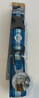 Ruffwear Reflective Dog Collar One Size Blue with Bottle Opener NEW