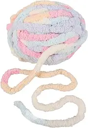 [Angoily] 1 Roll Chunky Hand Knitting Woolen Yarn DIY Portable Knitting Supplies for Scarves Blankets Accessories Durable Comfortable Flexible Candy Color