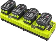 Replacement P108 Battery Dual Charger, 12V-18V, 5A Output, Compatible with Ryobi Batteries no Battery only Charger