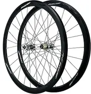 ZECHAO 700C Bike Wheelset,40mm Disc/C/V Brake Double Wall Rim Aluminum Alloy Card Hub 7-12Speed Sealed Bearing Quick Release (Color : Black, Size : 700c)