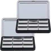 BESTYASH 2Sets Empty Refillable Eyeshadow Palette Holder Magnetic Makeup Storage Box for Eyeshadow Blush and Highlighter Cell Design Pan Sleek Matte Finish