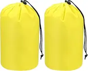 uxcell Stuff Sack [2PCS] - Waterproof Outdoor Storage Sacks Use for Backpacking & Traveling & Hiking - [Yellow-5 x 10 in/ 13 x 25 CM] Ultralight Drawstring Bags