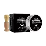 60g Mint Shaving Soap Handmade Soap Beard Soap with Brush for Man and Woman