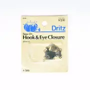 Dritz Sew-On Brass Hook & Eye Closures 4 Sets