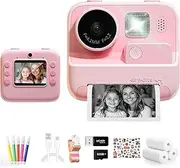 AmpEase Instant Print Kids Camera - Trendy Gifts for Tween Girls Ages 8-13, Perfect for 10-12 Year Olds and Cool Teenage Gifts (Pink)