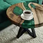 Round Wood Epoxy Table, Coffee Table, Epoxy Resin River Table, Center Table Top