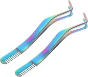Ipetboom 2Pcs Eyelash Tweezers Professional Lash Applicator for Easy False Lashes Application Compact Lightweight Beauty Tool for Women Durable and Practical Eyelash