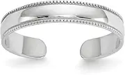 [JewelryWeb] White Gold Mill Grain Adjustable toe ring