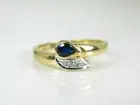 1.40Ct Pear Cut Lab Created Sapphire Wedding Ring 14K Yellow Gold Plated