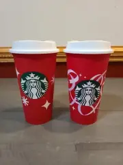 Starbucks 2013 Reusable Red Holiday Cup Celebrating 25 & 50 Years of Coffee Cups